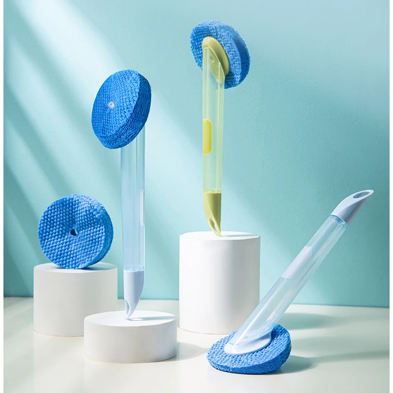 xiaomi mijia Kitchen Cleaning Brush Long Handle with replacable Sponge Liquid Soap Dispenser Dishwashing Brush Kitchen Tools