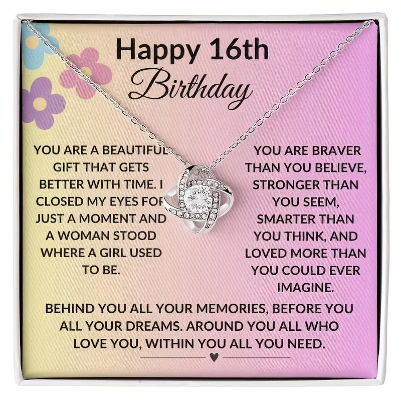 Wishing You a Joyful 16Th Birthday! Adorned with a Heart-Shaped Necklace Collection. Includes a Message Card And a Gift Box