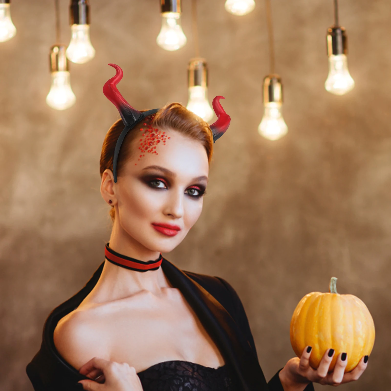 

Devil Horns Headband Unique Design Lightweight Halloween Party Costume Accessory For Women Men Teens Goat Horns Cosplay