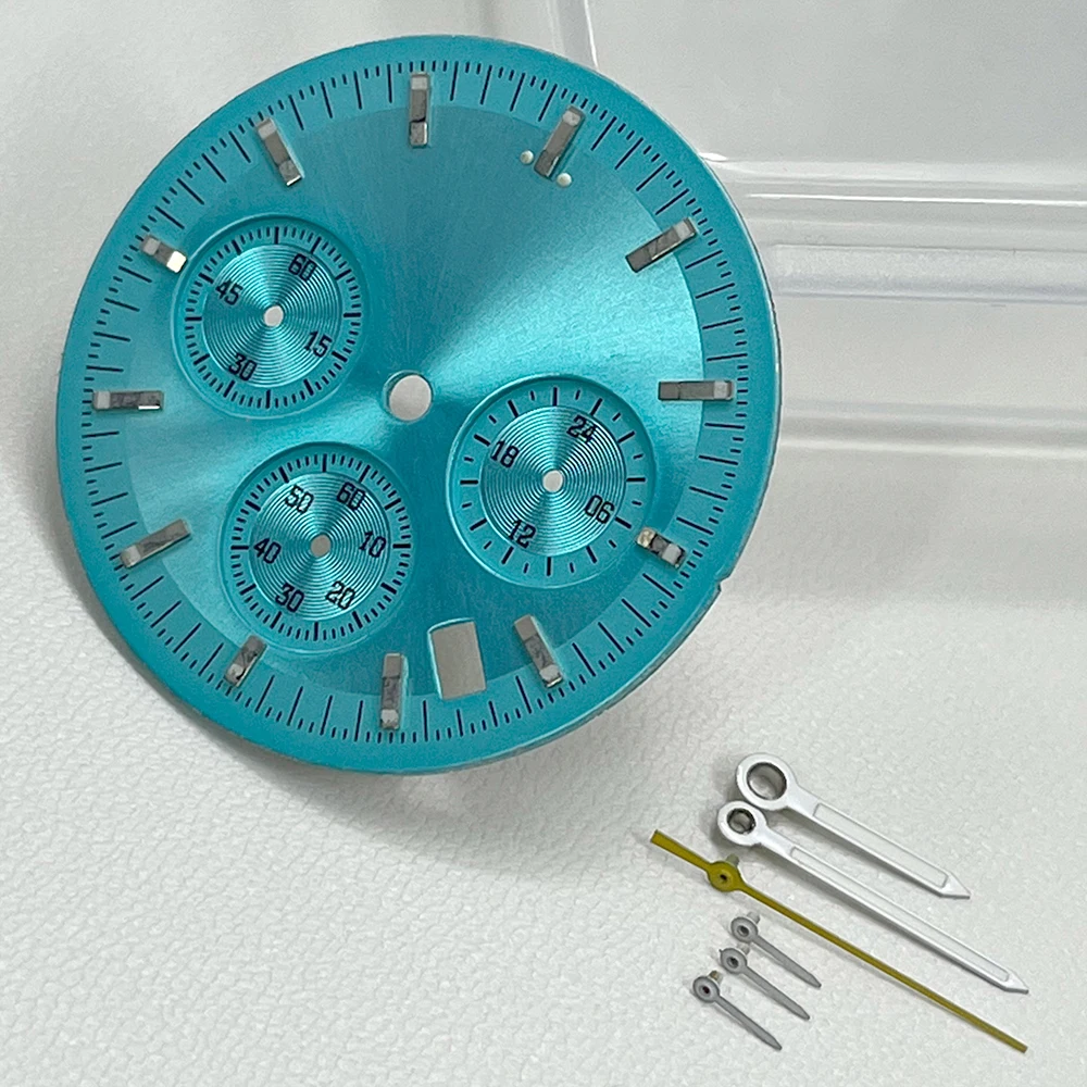 VK63 Model Watch Accessory with 32.5mm Dial and Hands Featuring Green Night Light, Compatible with VK63 Model Quartz Movement