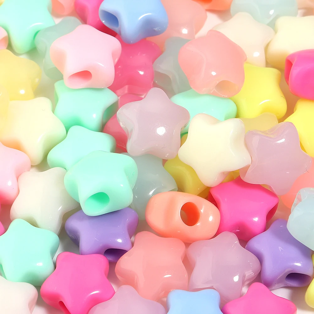 10/50pcs Candy Color Star Acrylic Beads Large Hole Loose Spacer Beads for Jewelry Making DIY Bracelet Necklace Accessories view 6