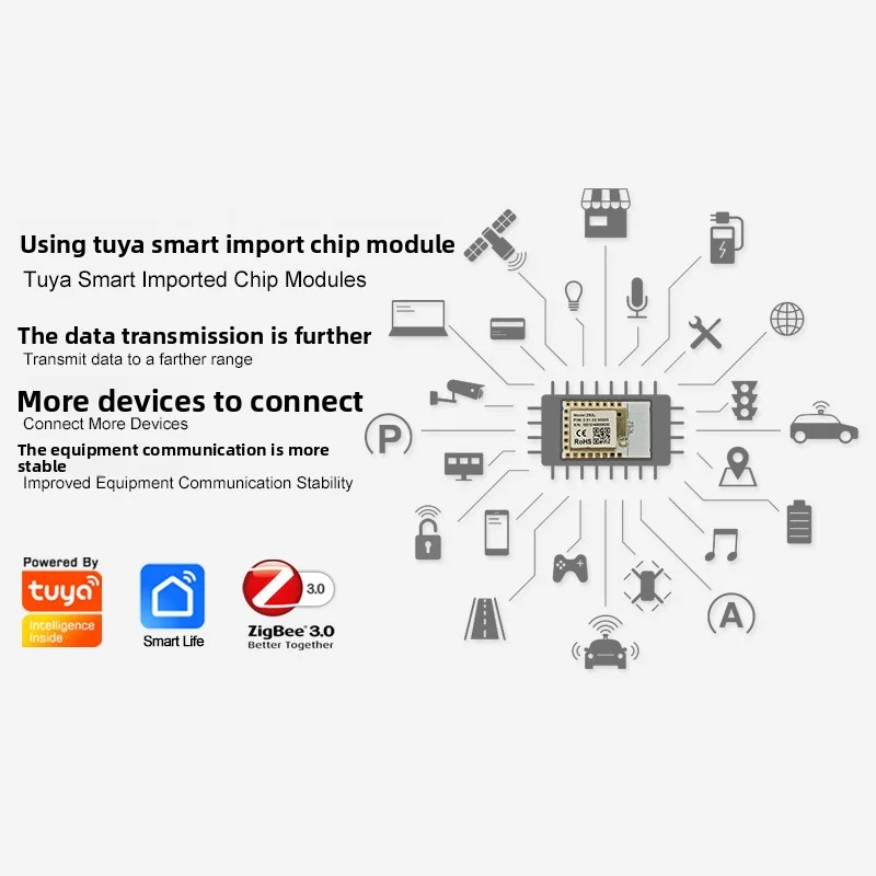 Tuya Intelligent Switch Panel Alexa Voice Control Aluminum Surface Zigbee Eight Key Home Sensing Night Light Zero Fire Switch