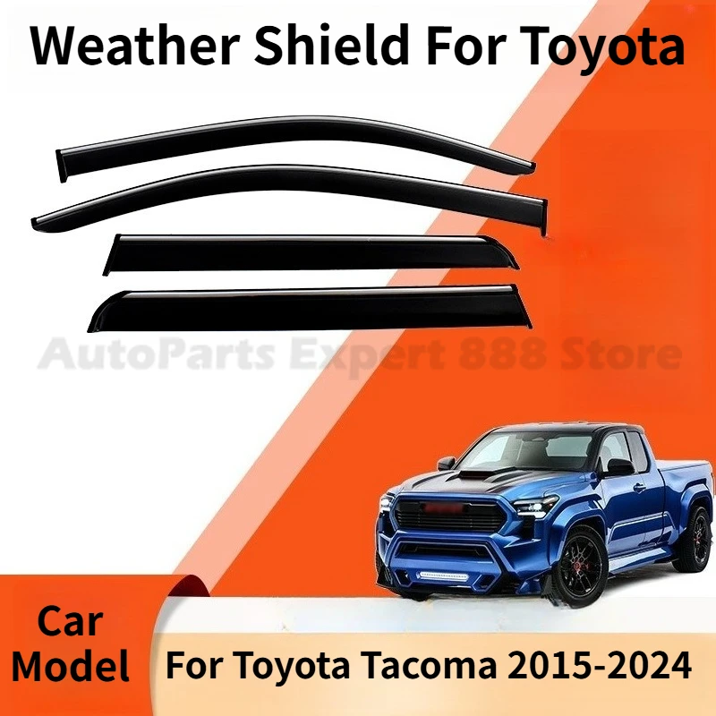 

Modification Parts Weather Shield For Toyota Tacoma 15-24 Window Visor Rain Guard Deflector Windshield Rain Eyebrow Awning Trim