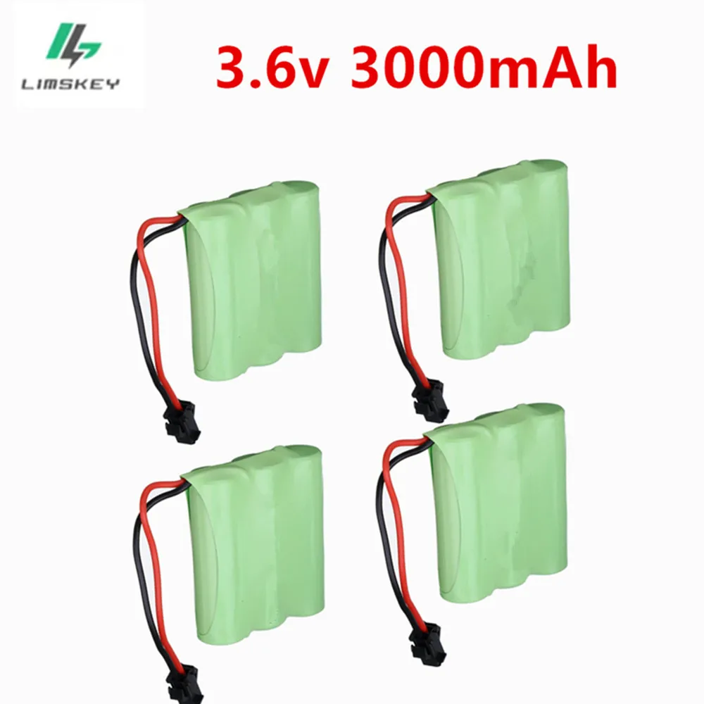 1 to 5pcs 3.6V 3000mah Ni-MH Battery SM-Plug For RC Toys Cars Trucks Tanks AA 3.6v Rechargeable NiMH Battery Pack 2800mah