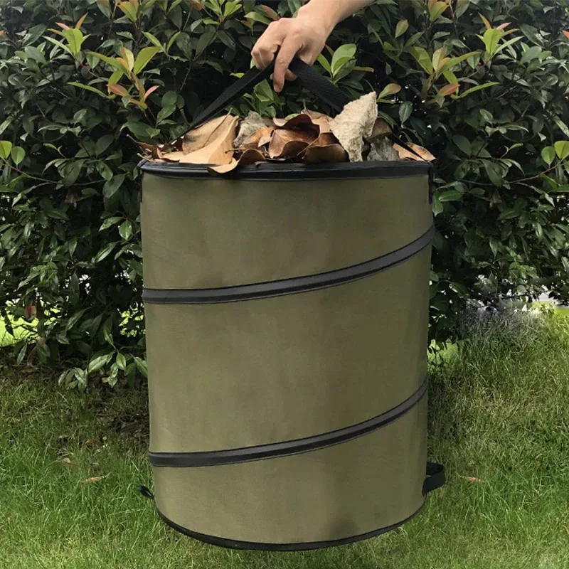 Portable Pop-Up Garden Trash Can - Collapsible Leaf & Yard Waste Storage Bag for Camping, Lawn Care image 4