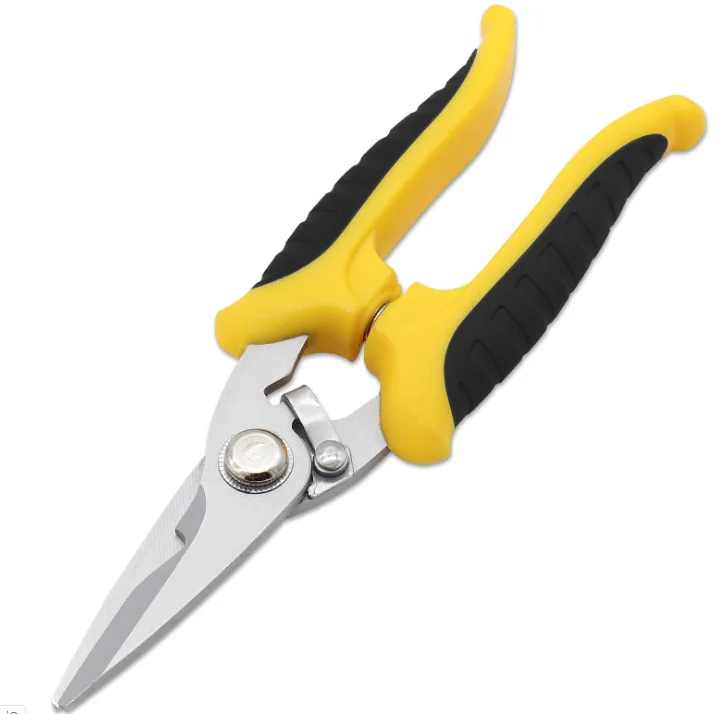 1 PCS Stainless Steel Electrician Scissors Multifunctional Hand Scissors Groove Wire Trimmer and Steel Sheet Electrician Tools