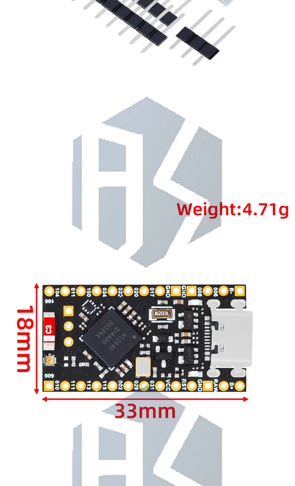1~20 Stück NRF52840 Super-Mini-Entwicklungsboard, kompatibel mit Nice!Nano V2.0 Bluetooth-Lademanagement Pro Micro NRF52840 – Detail 15