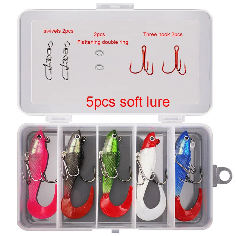 

Fish Lure Accessories Set 7.5cm9g Soft Bait Back High Carbon Steel Single HookTip sharp Self Barbed With Swivel Snap Fish Tackle