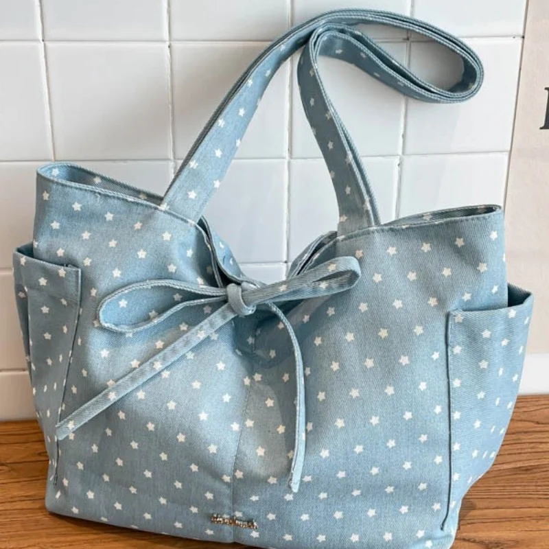 

Brand Women's Shoulder Bag Y2k Fashion Sweet Polka Dot Handbag Korean Casual Versatile Leopard Print Brown Frosted Tote Bags