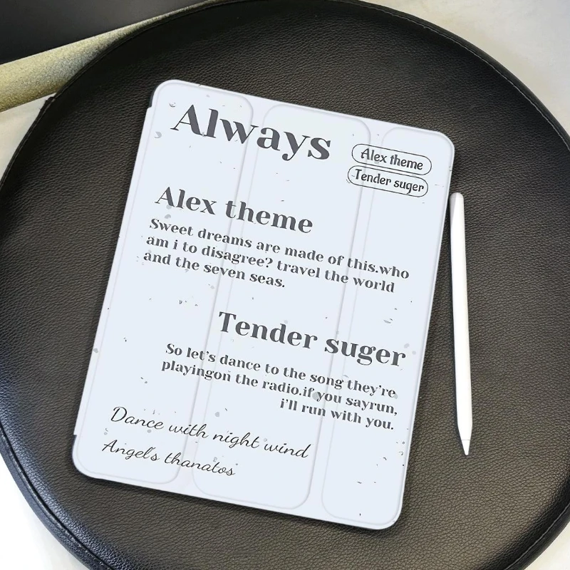 Einfache Textabdeckung Funda für IPad 5. 6. 7. 8. 9. 10. Generation Hülle IPad Air 5 2024 Air 6 11 Mini 6 Hülle Pro 11 12,9 Zoll Cover