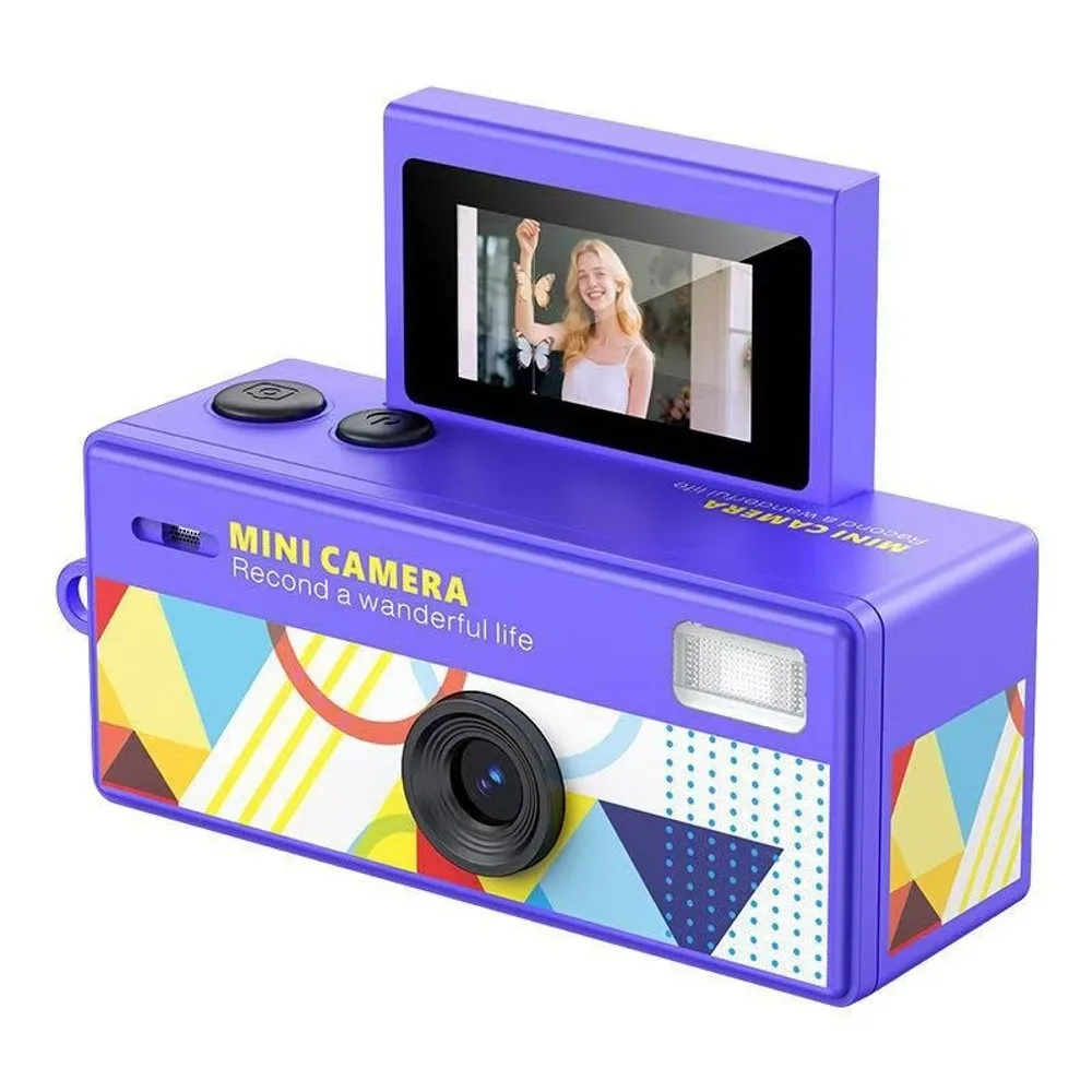 Gifts Flip Screen Keychain Thumb Camera Retro Bag Charm Digital Camera Mini with Video Recording Outdoor Sports Camera