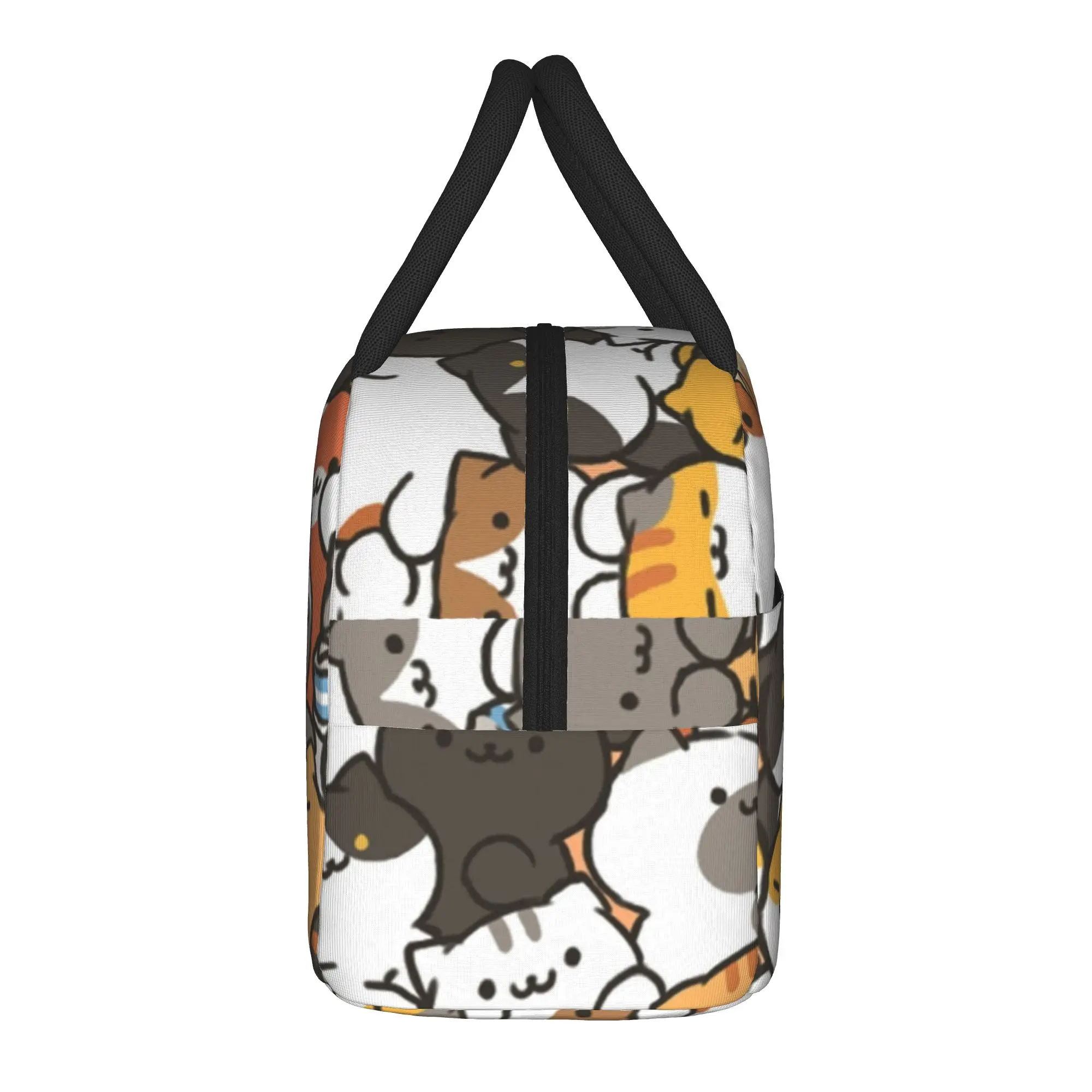 Anime Neko Atsume Lunch Bag For Girls Cute Cat Funny Animal Print Lunch Box Fashion Travel Cooler Bag Thermal Tote Handbags