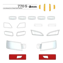 Transparent Light Panel Lampshade for 1/14 Tamiya RC Dump Truck SCANIA 770S 6X4 56368 8X4 56371 Car Upgrade Accessories