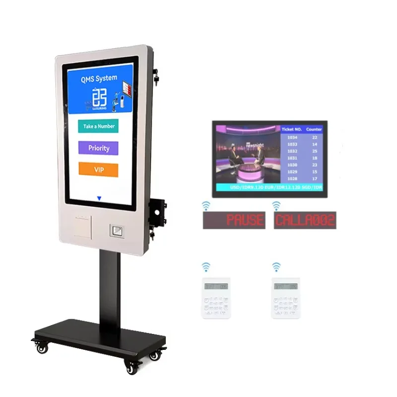 17 Inch Infrared Touch Screen Digital Bank/ Hospital/clinic Electronic Calling Ticket Dispenser Machine Queue Management System