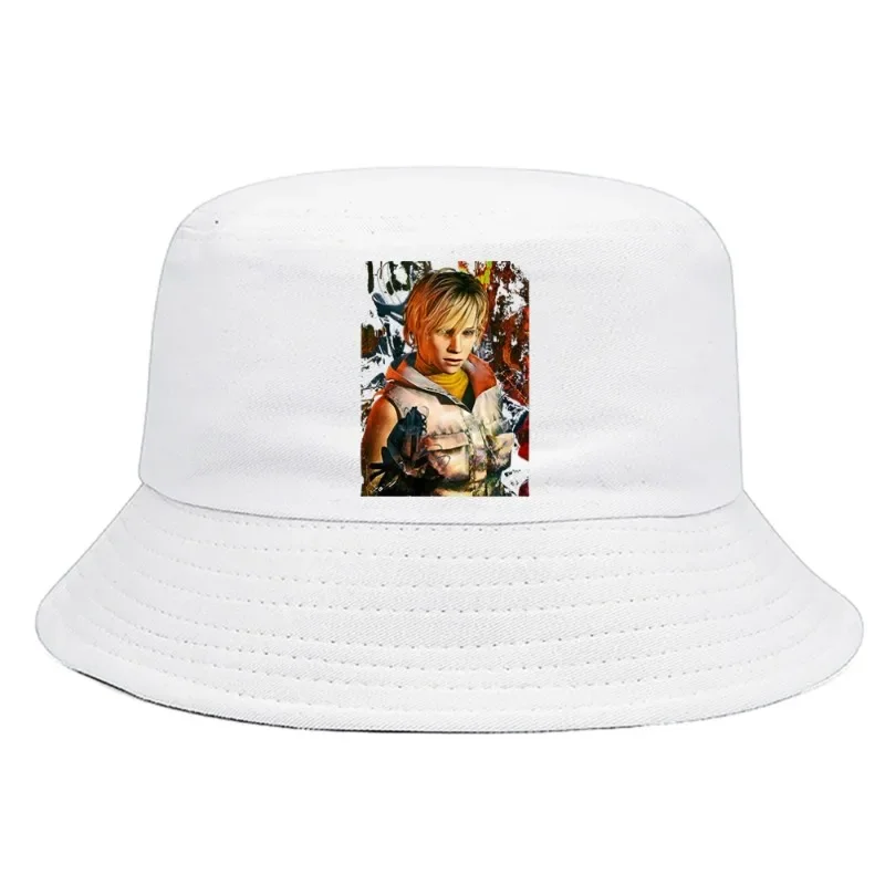 Harajuku Silent Hill Bucket Hat Summer Foldable Bucket Hat Man Women Casual Stylish Unisex Outdoor Sunscreen Fishing Hunting Cap