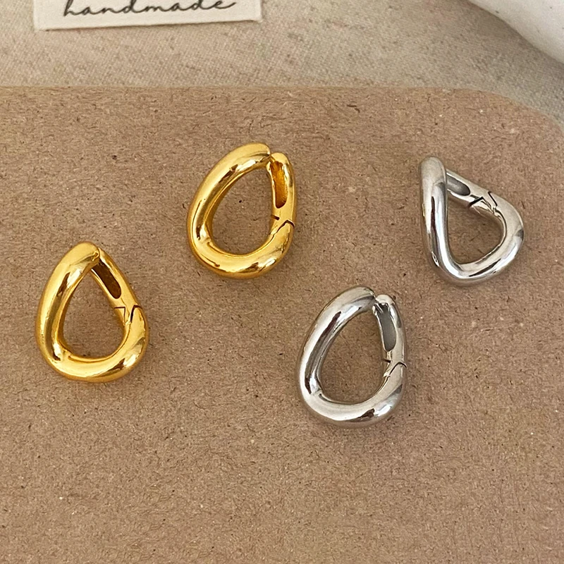 

PONYKISS 925 Sterling Silver 18K Gold Twisted Water Drop Hoop Earrings for Women Classic Fine Jewelry Minimalist Accessories