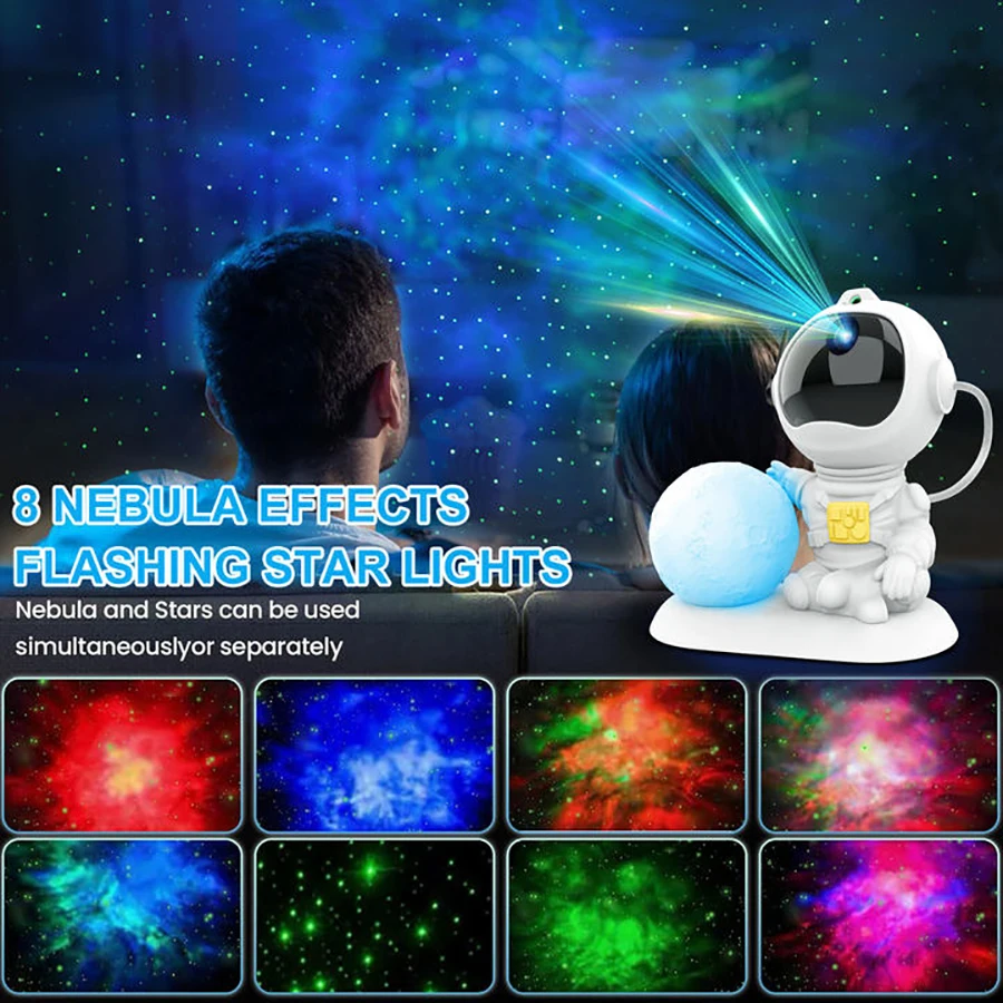 USB Starry Nebula Projector Galaxy Ceiling Light Moon Ambient Lighting for Bedroom Living Gaming Room Xmas Party Home Decor Gift