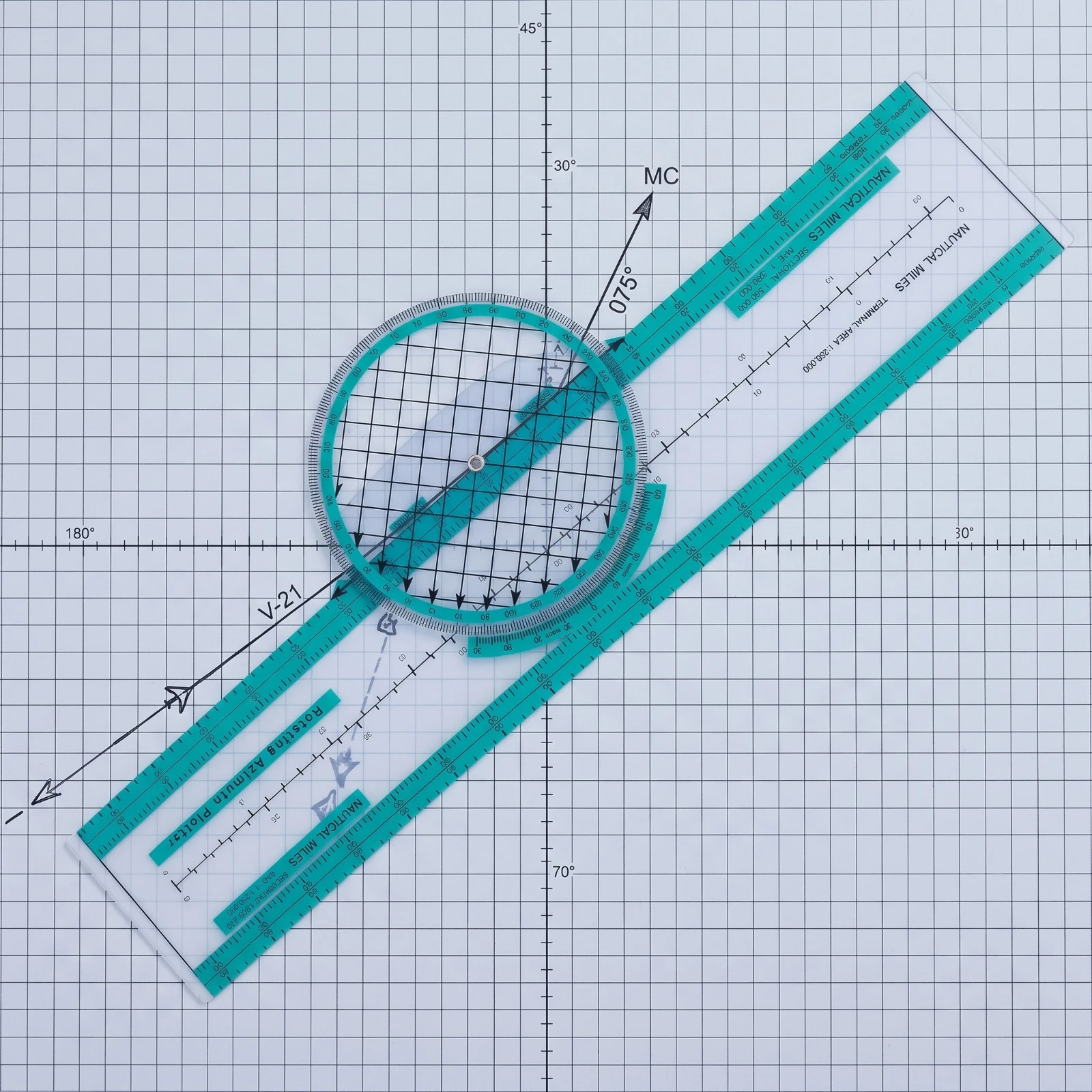 Aviation Navigation Ruler Exact Navigation Navigation Ruler Plotting Ruler Clear 33cm for Pilots
