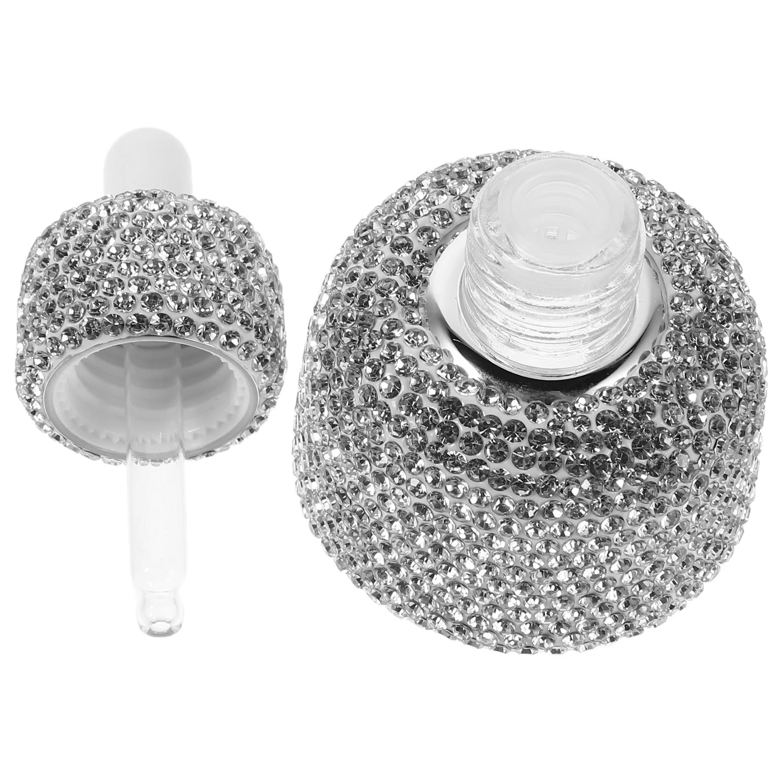 30Ml Empty Essential Oil Bottles with Pipette Dropper Luxurious Rhinestone Detail for Skincare Oil Storage Travel Friendly Glass