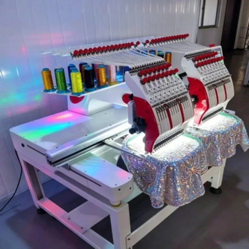 Flat Embroidery Machine 1 Head 14 Needles Computerized Embroidery Unit with Dahao Servo Motor 3500W
