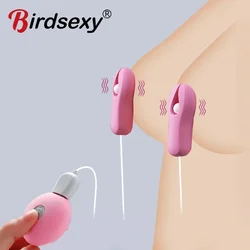 Modes Electric Nipple Clamp Breast Massage Vibrator Enhancer Bondage Adult Stimulator Sex Toys For Women Couples Female