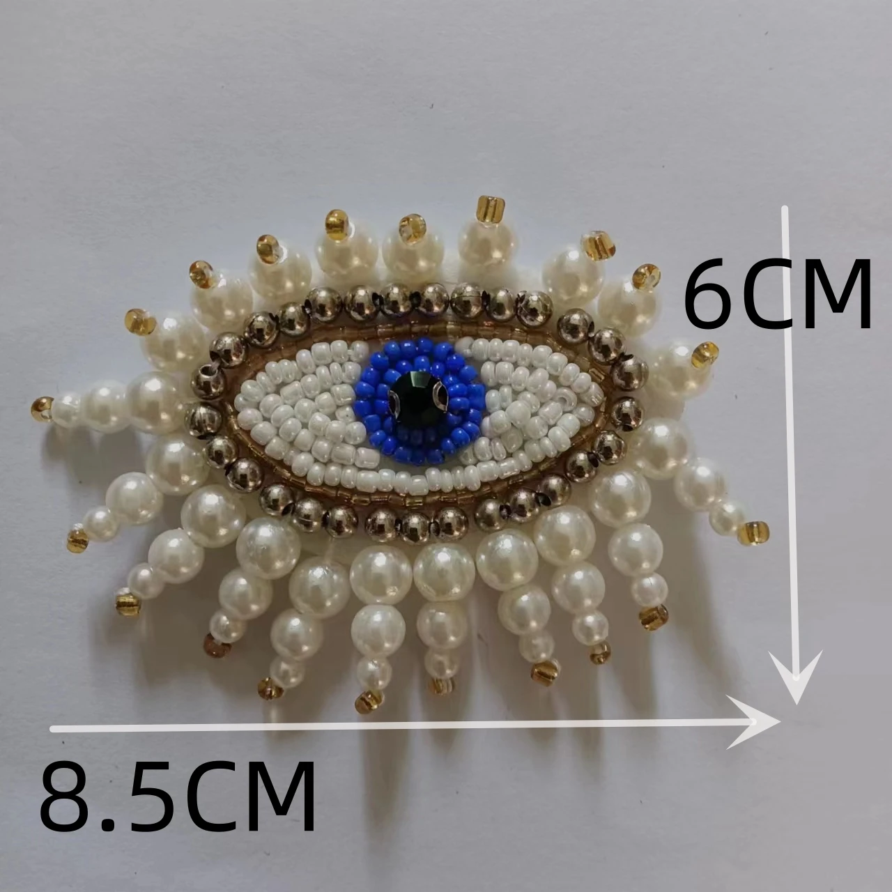 Embroidery Sequined Pearl Cross Patch,sequins Heart Beaded Eye Patches Badges Appliques for Clothing