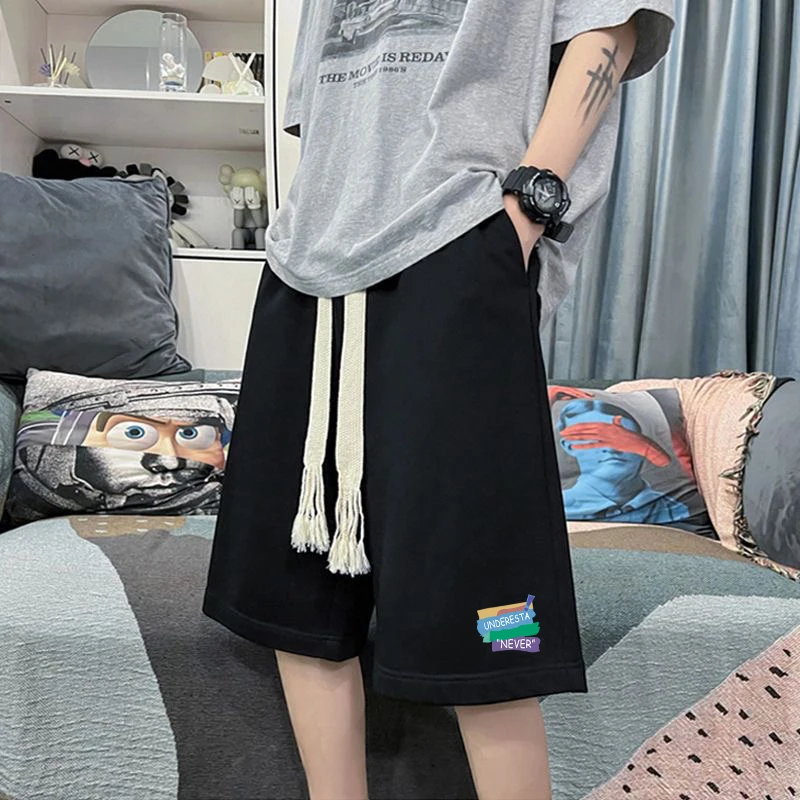 

Мужские летние брюки American Sle, повседневные баскетбольные свободные спортивные брюки средней длины пять четвертей, молодежные Vitali Sle