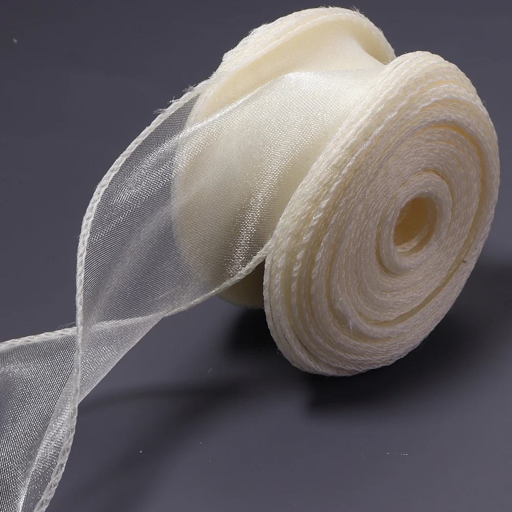 9M 4cm Fishtail Chiffon Ribbon Wavy Edged Organza Ribbon For DIY Jewelry Crafts Bouquet Gift Wrapping Wedding Decoration Sewing
