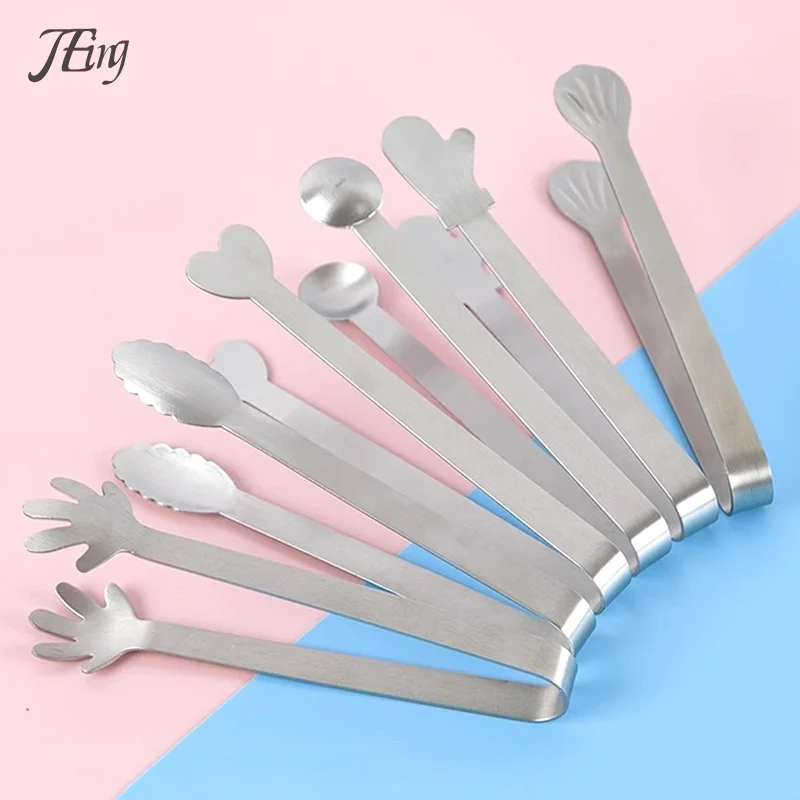 1Pc Stainless Steel Food Clip Ice Clip Bread Clip Party Buffets Tongs Portable Outdoor BBQ Ice Cream Tool Clip Home Kitchen Tool