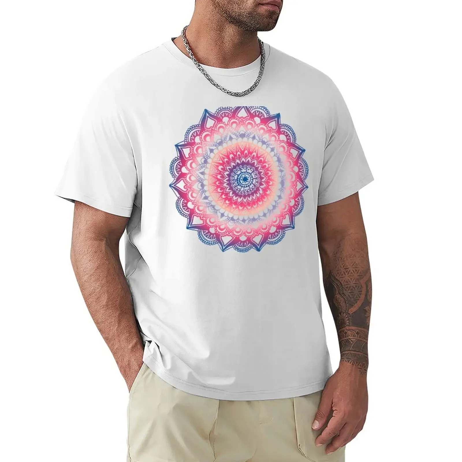 Ocean Sunset Mandala T-Shirt anime hippie clothes mens t shirts casual stylish