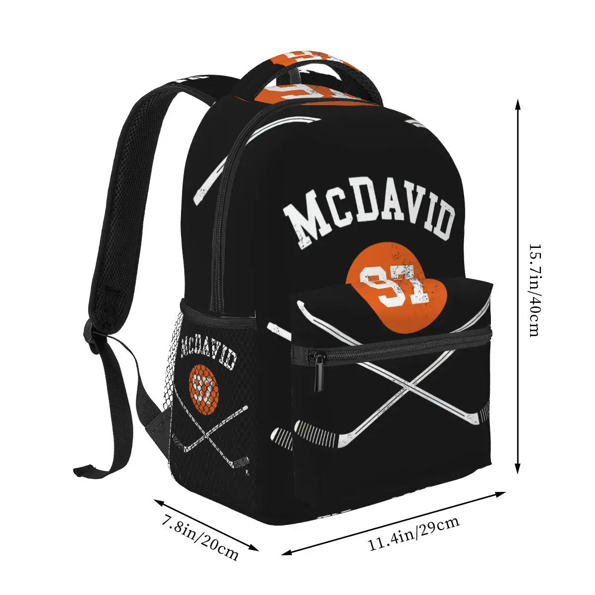 Connor McDavid 97 For Edmonton Oilers Fans Backpack Student Boys Girls BookBag School Bag Laptop Shoulder Bags for Men Women