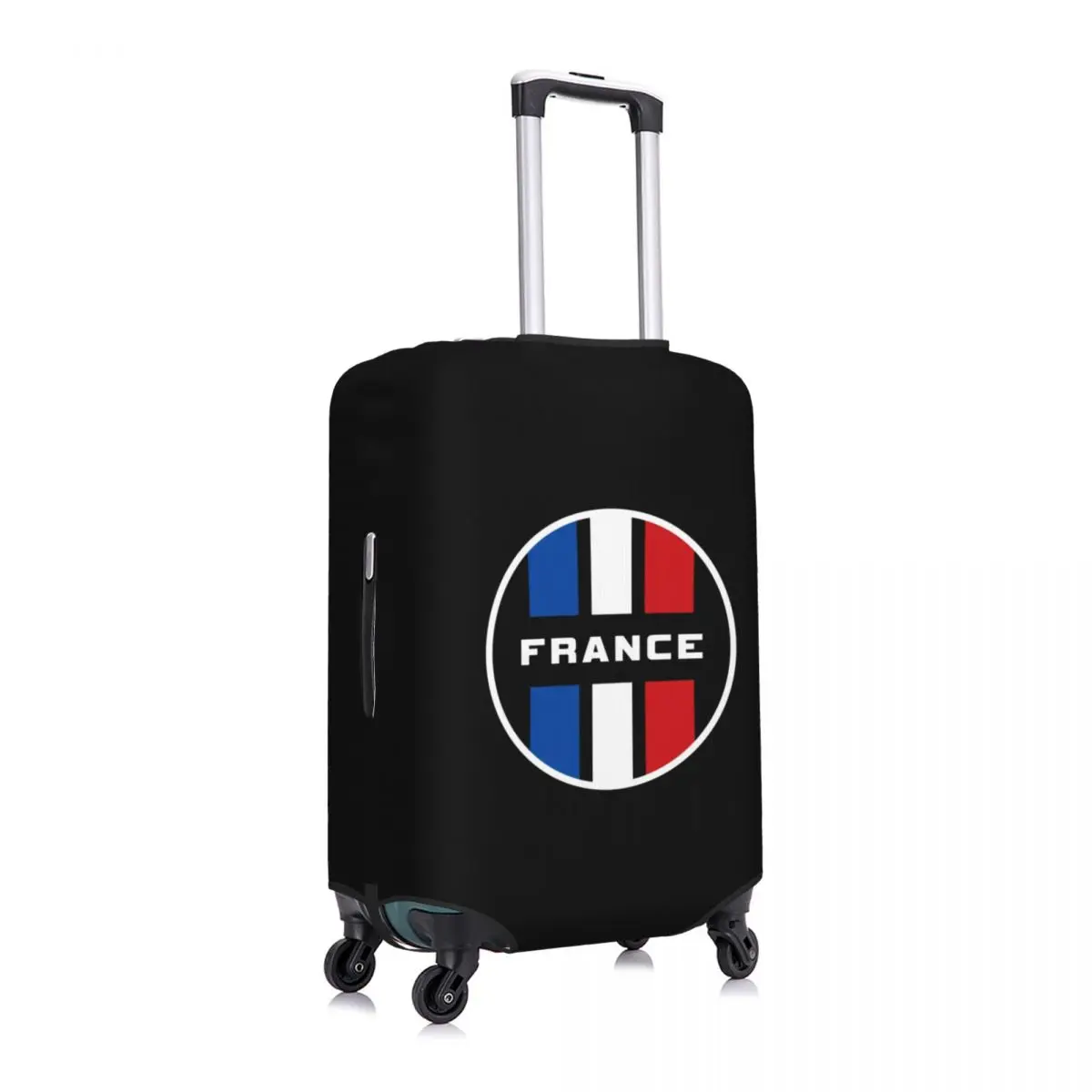 Custom France Racing Stripes Flag Luggage Cover Elastic Travel Suitcase Protective Covers Fits 18-32 Inch