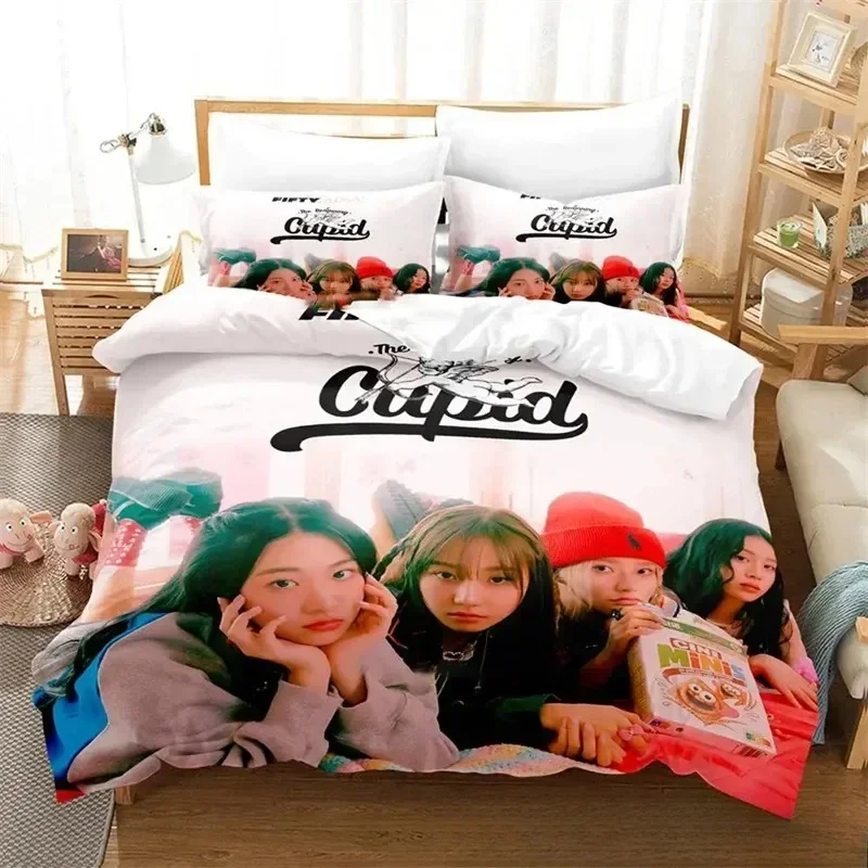 

KPOP FIFTY Merch Cupid Album 3D NEW Duvet Cover Pillowcase Bedding Set Adult Boy Bedroom Decoration Children Single Double Large