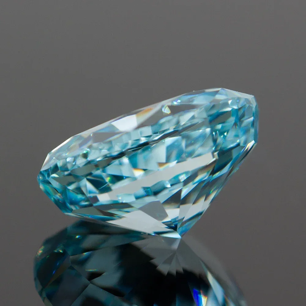 Zircônia cúbica luz aquamarine forma oval 4k corte de gelo esmagado grau superior sintético solto de alta qualidade para fazer jóias