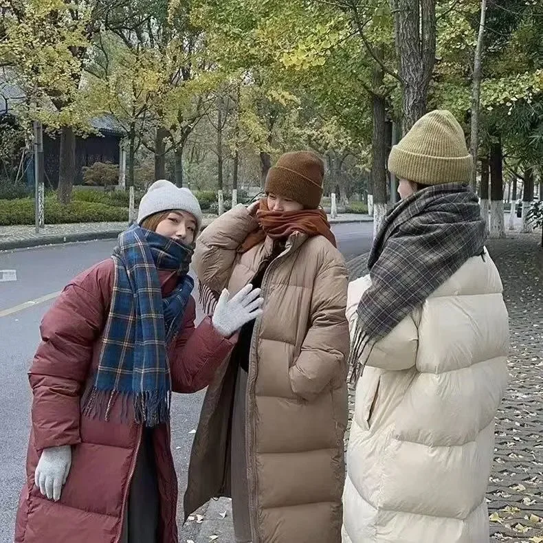 롱 오버니 루즈핏 다운 코튼 재킷 여성용 패셔너블 레트로 아우터웨어 따뜻한 출퇴근용 슬레 지퍼 클로저