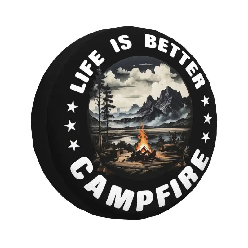 Custom Life Is Better Mountain Camper Spare Wheel Cover for Jeep Pajero 4x4 SUV Adventure Camping Tire Protector 14\