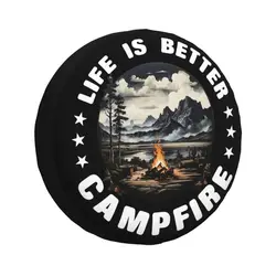 Custom Life Is Better Mountain Camper Spare Wheel Cover for Jeep Pajero 4x4 SUV Adventure Camping Tire Protector 14