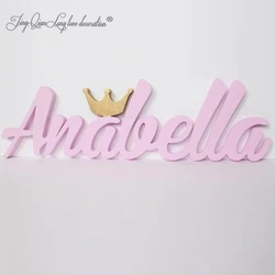 Custom Name Sign with Princess Crown, Nursery Wall Decor, Birthday Name Plaque, DIY Toy Box