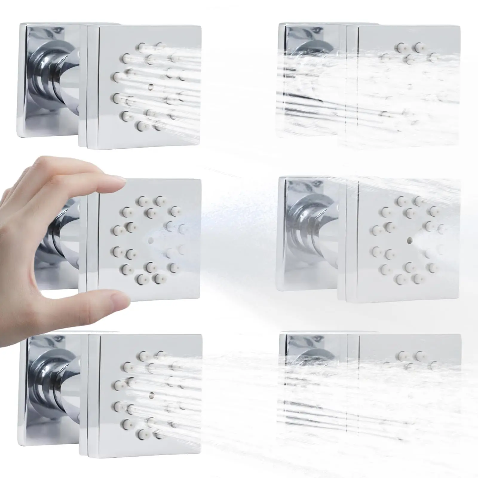 

Brass Body Jets Brushed Chrome Body Spray Flower Save Water Bathroom Body Jet Shower