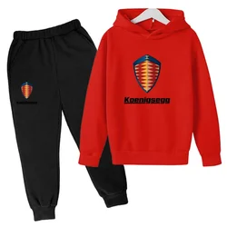 Koenigsegg  Hoodie Set Kids Long Sleeves Baby Boy Outfits 3-14 Years Children's Spring Autumn Casual Girls Tracksuit 2-piece