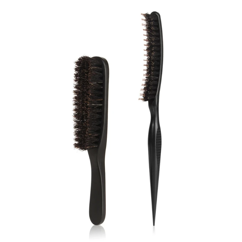 Y5LF Double Function Hairbrushes Set Plastic Back Combing Brush For Shine And Nylon Pins For Lift For Home Or Salon