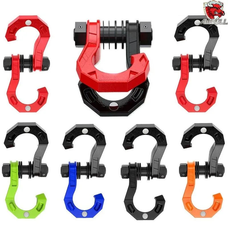New Split Shackle Off-Road Vehicle 3/4U Trailer Hook with Magnet Trailer Shackle Large 8 Ton Rescue Shackle