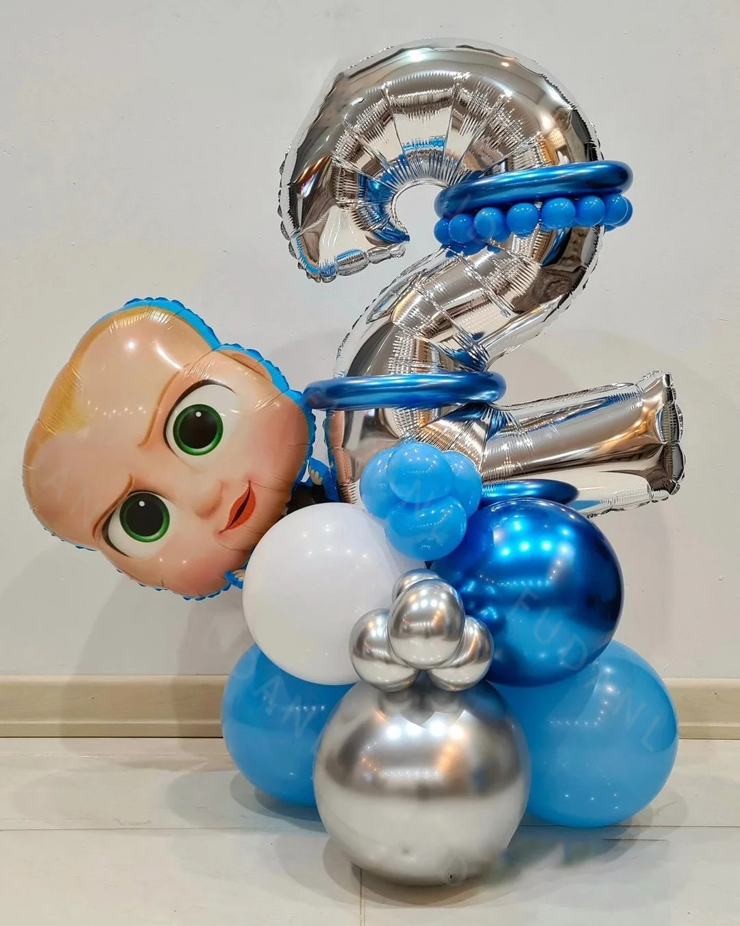 39 Uds. Columna de globos Boss Baby Boy Blue Boss Baby tema decoraciones para fiesta de cumpleaños suministros Baby Shower decoración reveladora de género