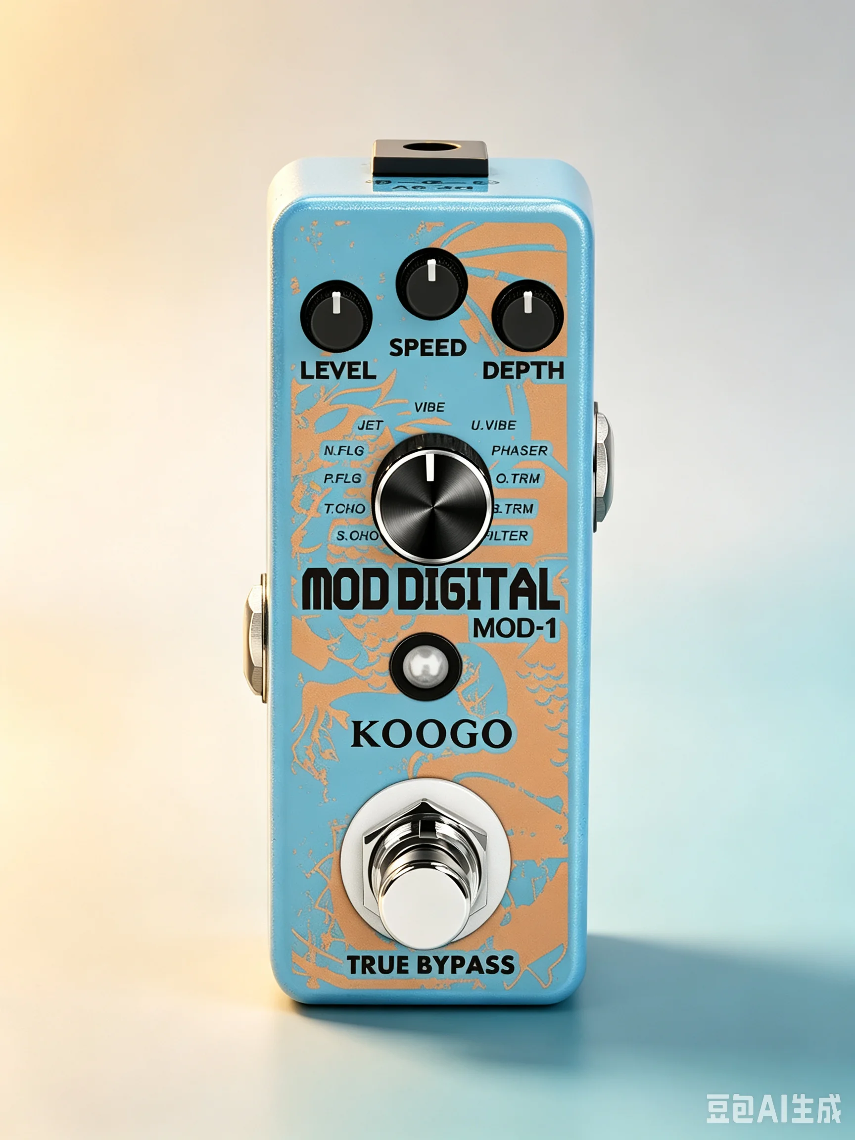 Rowin LEF-3808 Mod Station 11-in-1 Modulation Pedal, Chorus Flanger Vibe Phaser Tremolo Filter True Bypass Compact Metal Pedal
