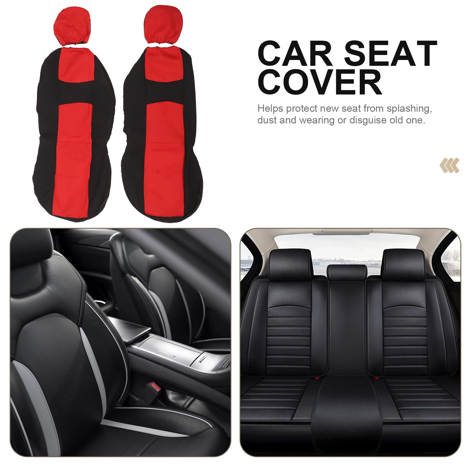 

2 Pcs Seat Cover Covers for New Cars Full Split Type Stretchy Fabric Universal Fit