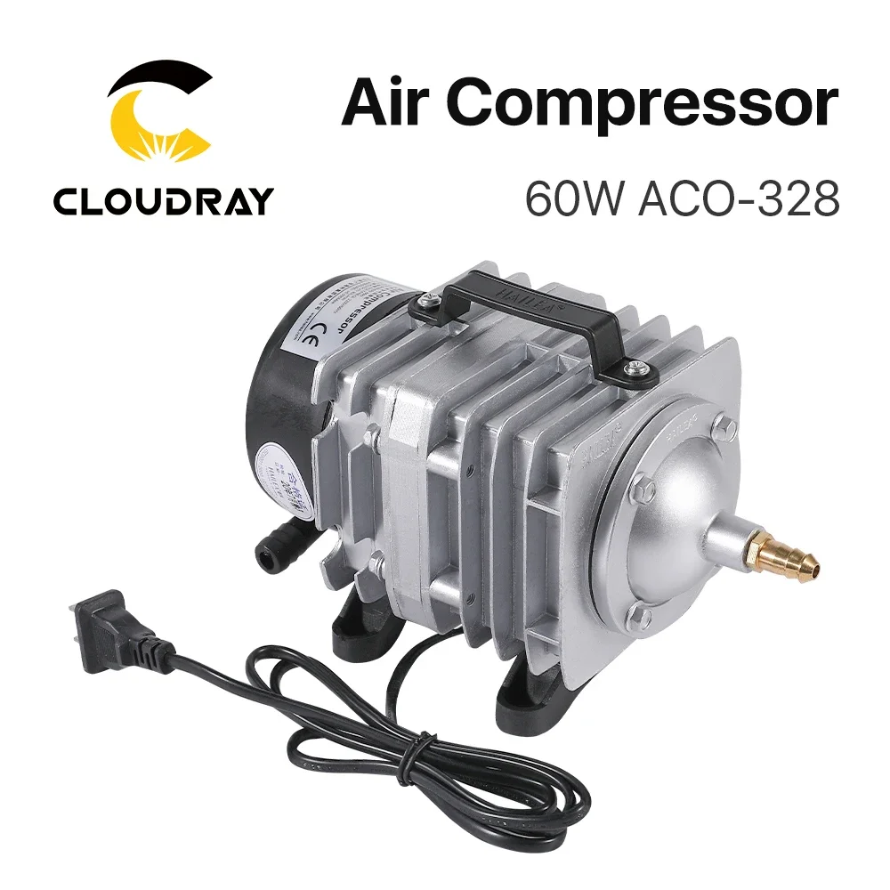 

Cloudray 60W Air Compressor Electrical Magnetic Air Pump for CO2 Laser Engraving Cutting Machine ACO-328