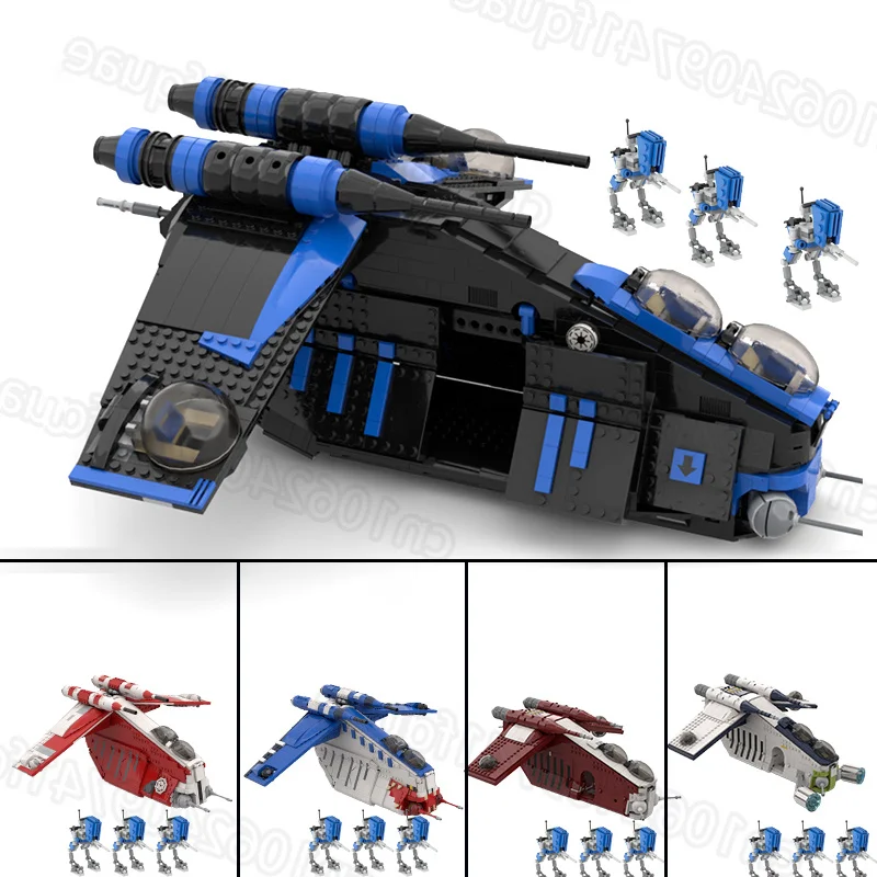 501st Shadow Legion Republic Gunship mod of set LAAT muunilinst 10 gunship MOC Building Blocks Model Airplane Toys for Boys Gift