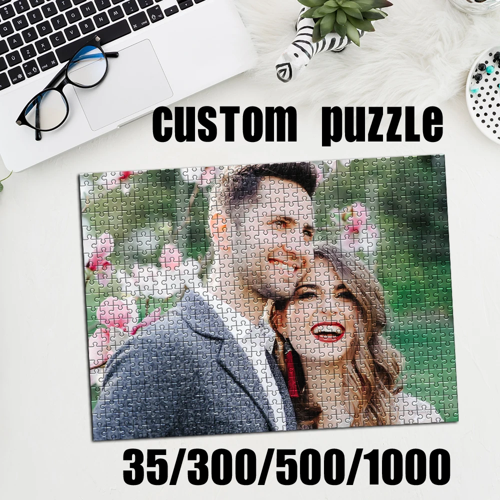 300/500/1000pcs  couple Custom Picture Personalised Decompression Puzzles Customizable Photo For Baby Toy Birthday Gift