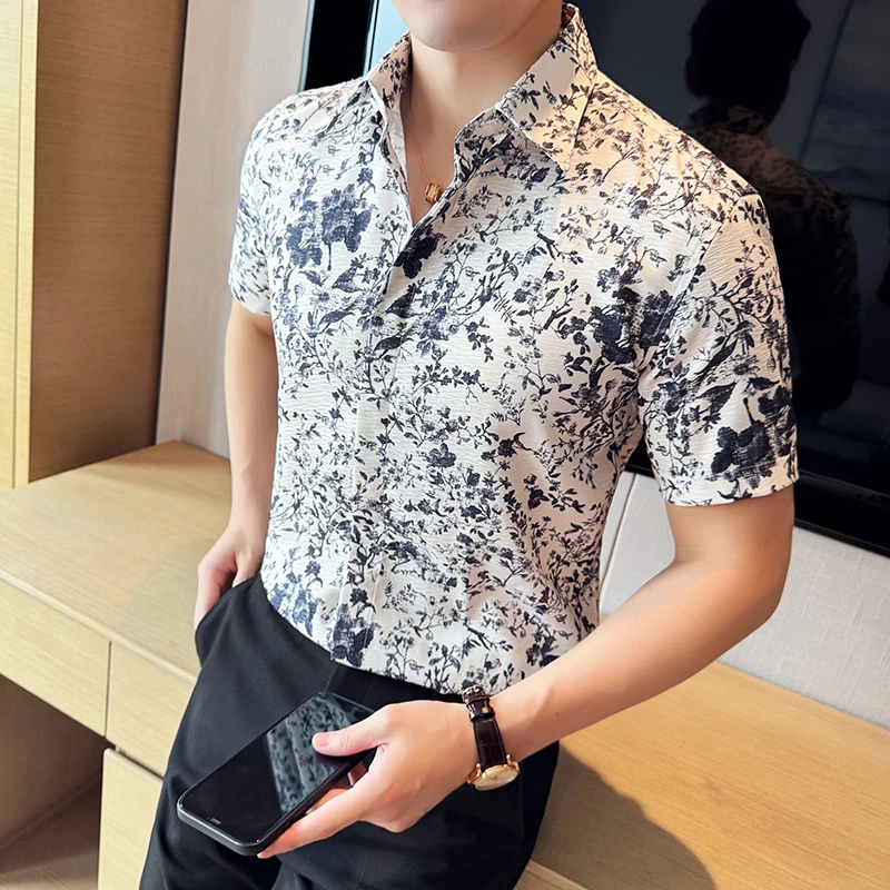 

Summer Hawaii Shirts Men Retro 3d Floral Printed Shirt Men's Short Sleeve Casual Top Beach Shirt Trendy Social Men Clothing 3xl