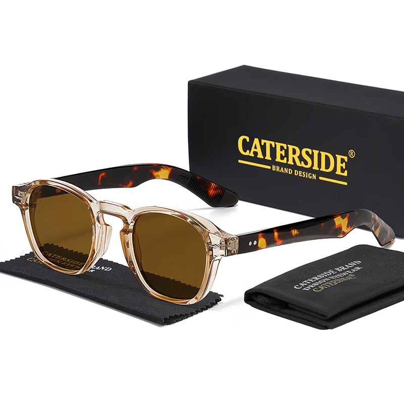 

CATERSIDE Vintage Men's Sunglasses Brand Design Round Fashion Sun Glasses Women's Party Travel Decoration Glasses UV400